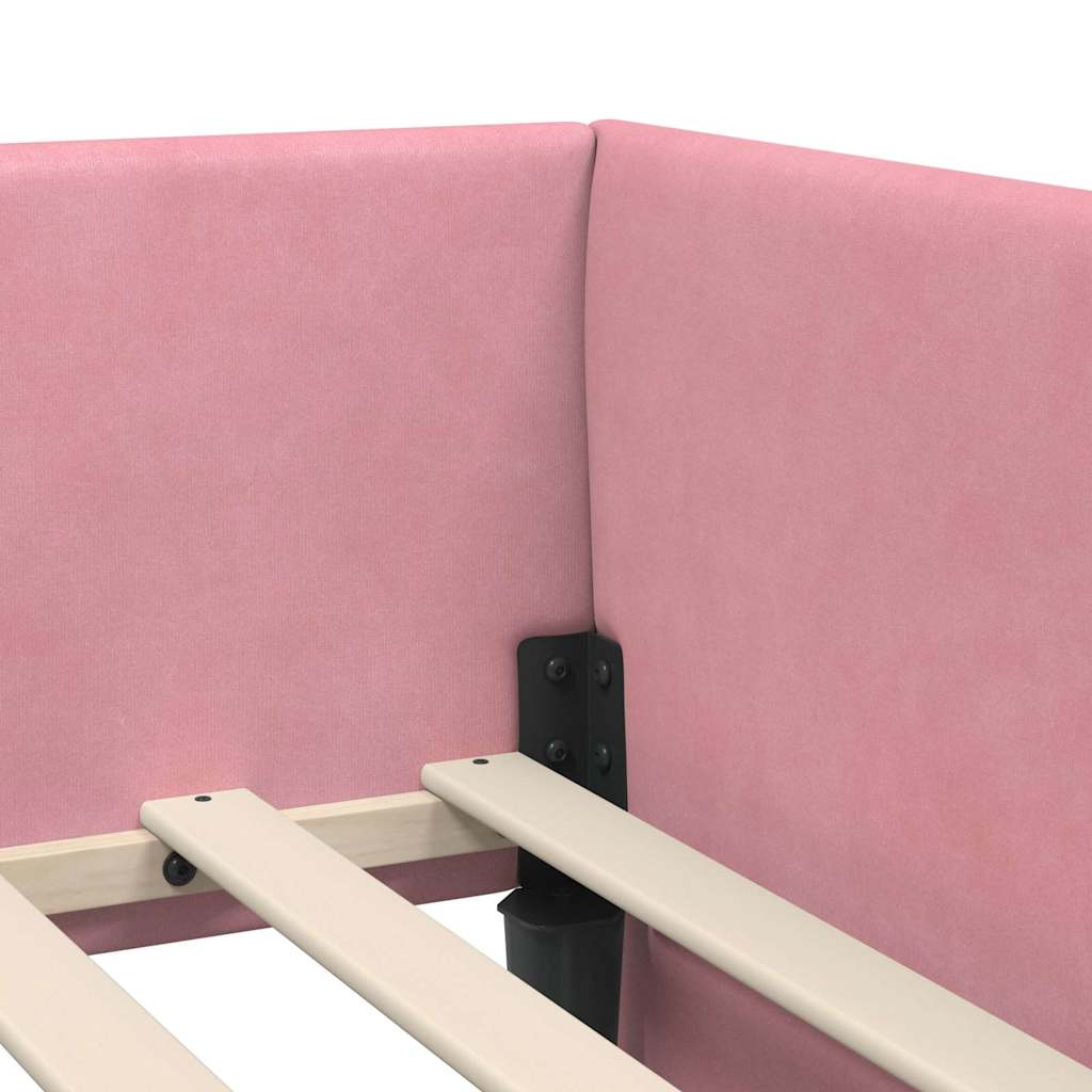 vidaXL Rama Łóżka Narożnego z Materacem Inny 2 pcs Szary Aksamit