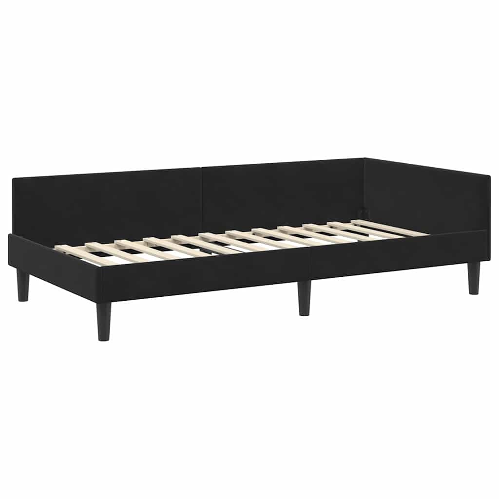 vidaXL Rama Łóżka Narożnego z Materacem Inny 2 pcs Czarny Aksamit
