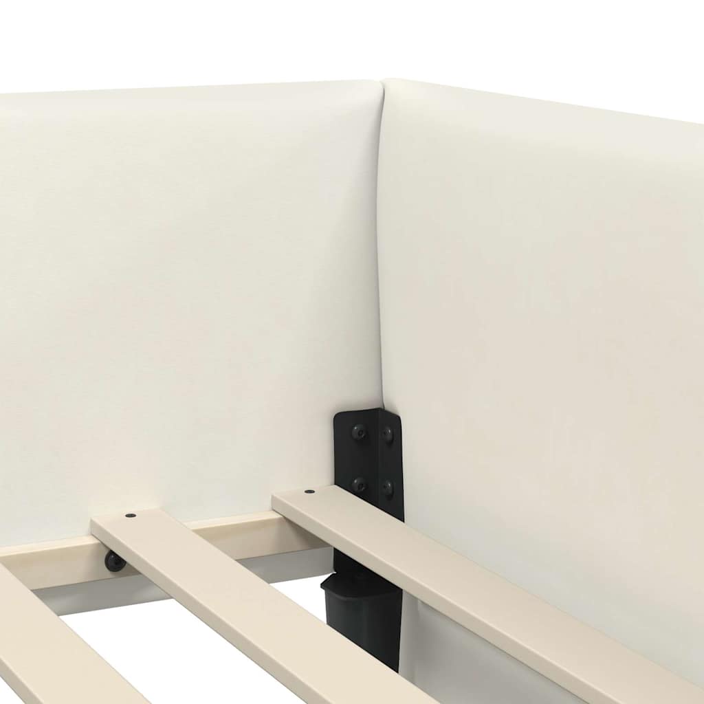 vidaXL Rama Łóżka Narożnego z Materacem Inny 2 pcs Kremowy Aksamit