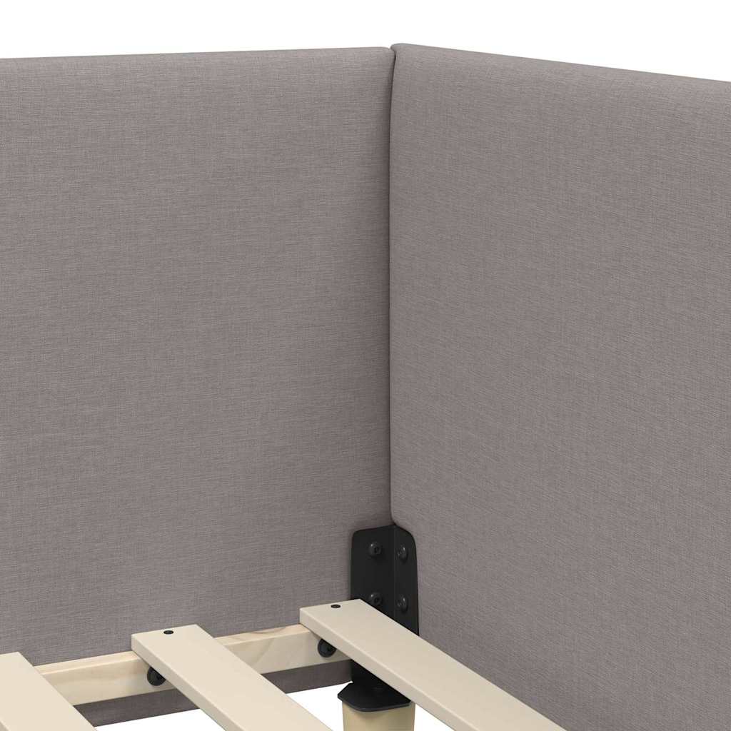 vidaXL Rama Łóżka Narożnego z Materacem Inny 2 pcs Ciemnoszary tkanina