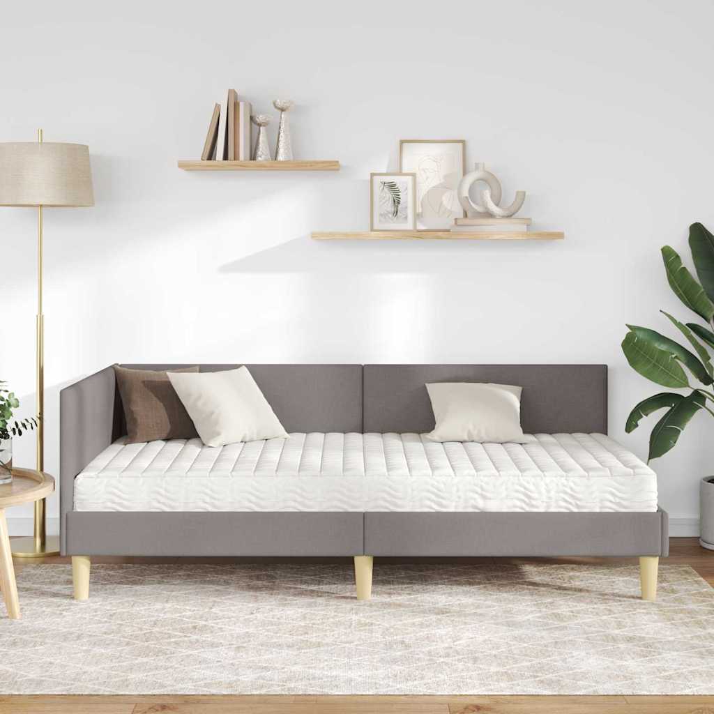 vidaXL Rama Łóżka Narożnego z Materacem Inny 2 pcs Ciemnoszary tkanina