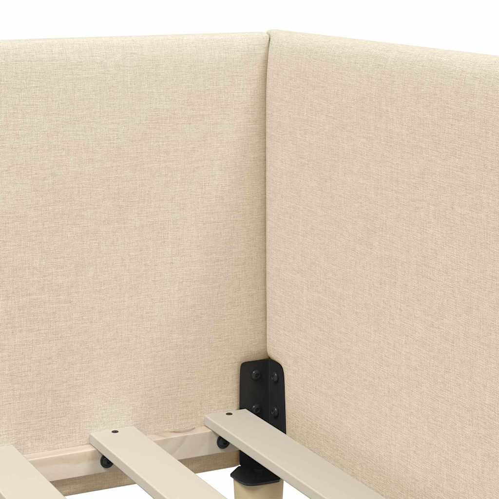 vidaXL Rama Łóżka Narożnego z Materacem Inny 2 pcs Kremowy tkanina