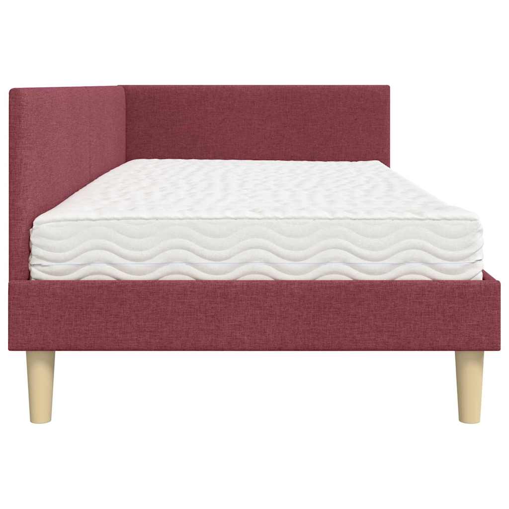 vidaXL Rama Łóżka Narożnego z Materacem Inny 2 pcs Szary tkanina