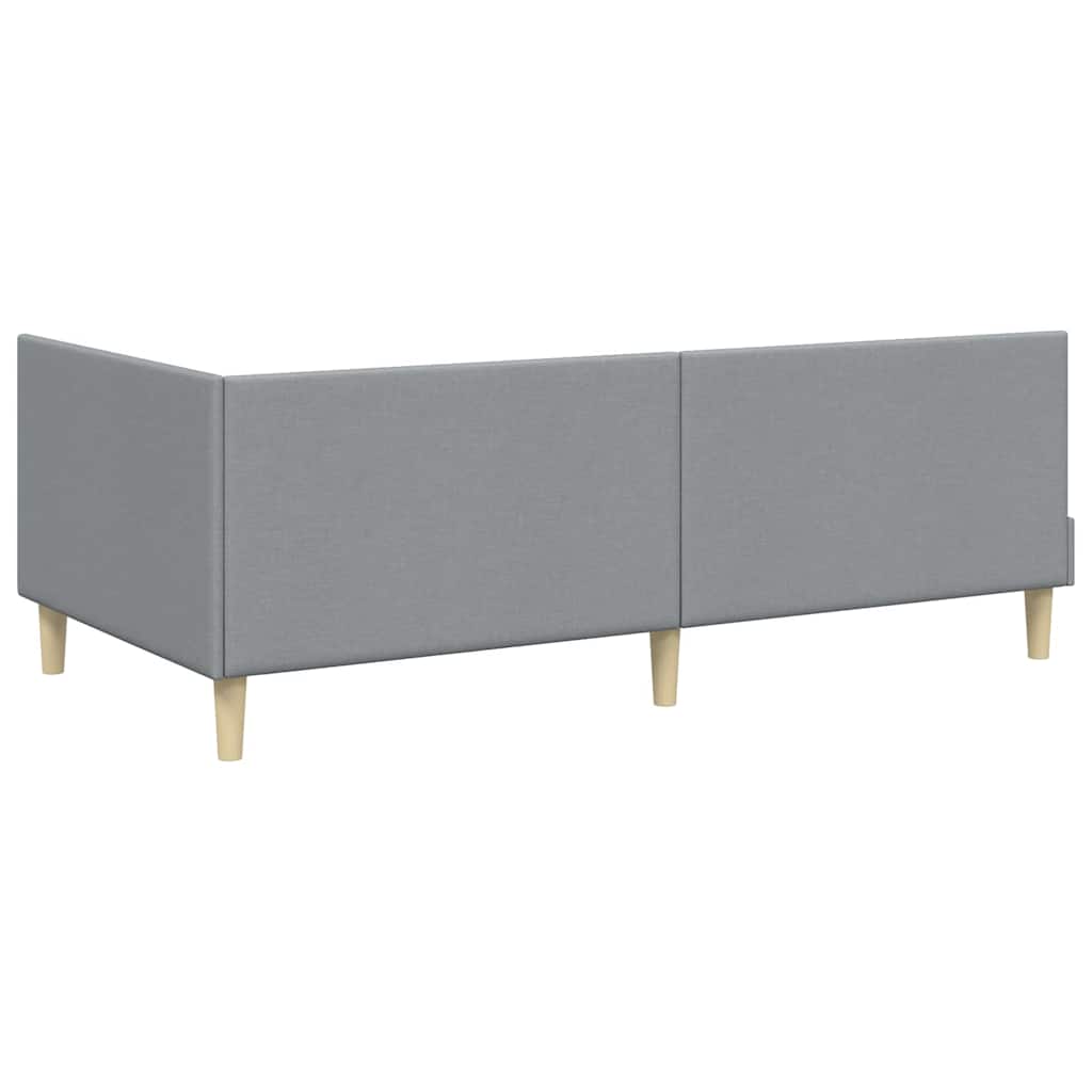 vidaXL Rama Łóżka Narożnego z Materacem Inny 2 pcs Jasnoszary tkanina