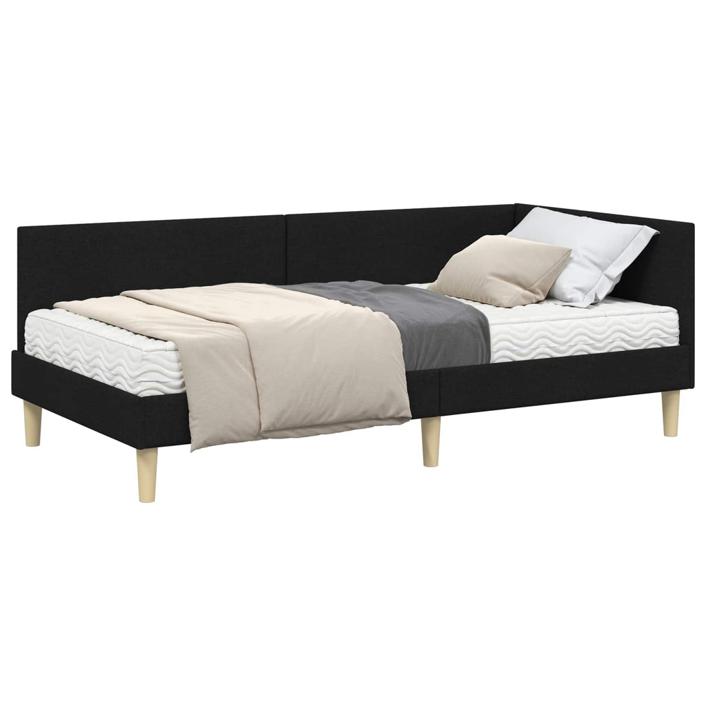 vidaXL Rama Łóżka Narożnego z Materacem Inny 2 pcs Zielony tkanina