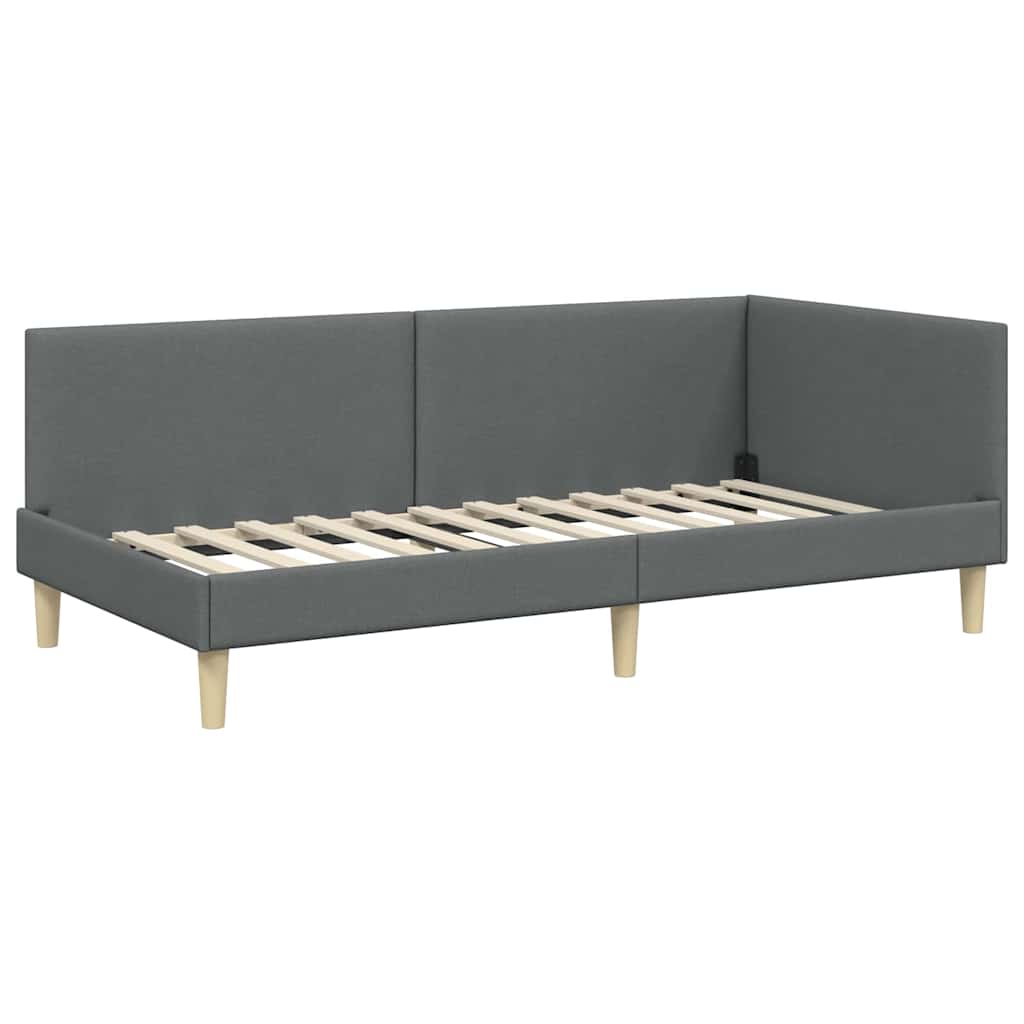 vidaXL Rama Łóżka Narożnego z Materacem Inny 2 pcs Szary tkanina