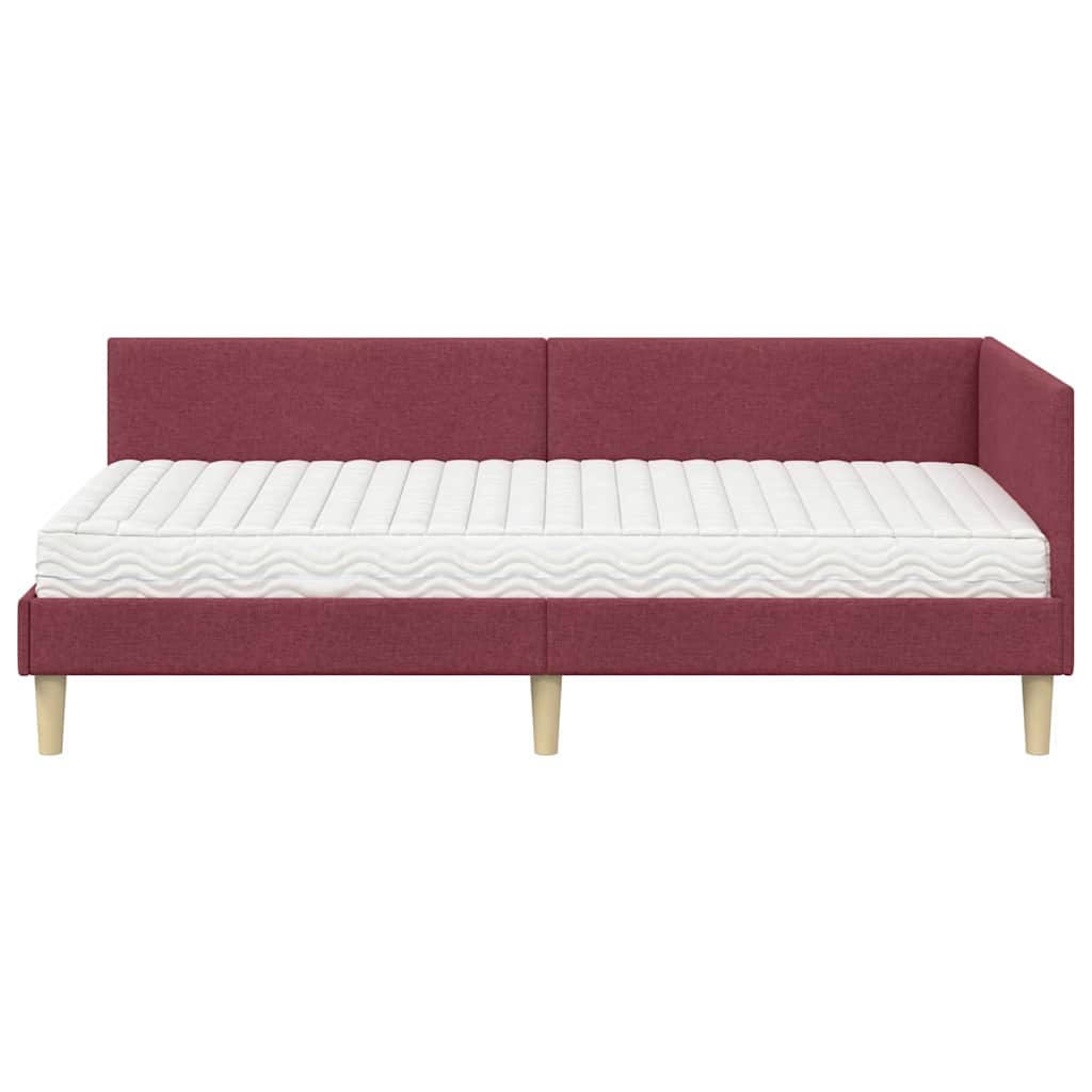 vidaXL Rama Łóżka Narożnego z Materacem Inny 2 pcs Szary tkanina