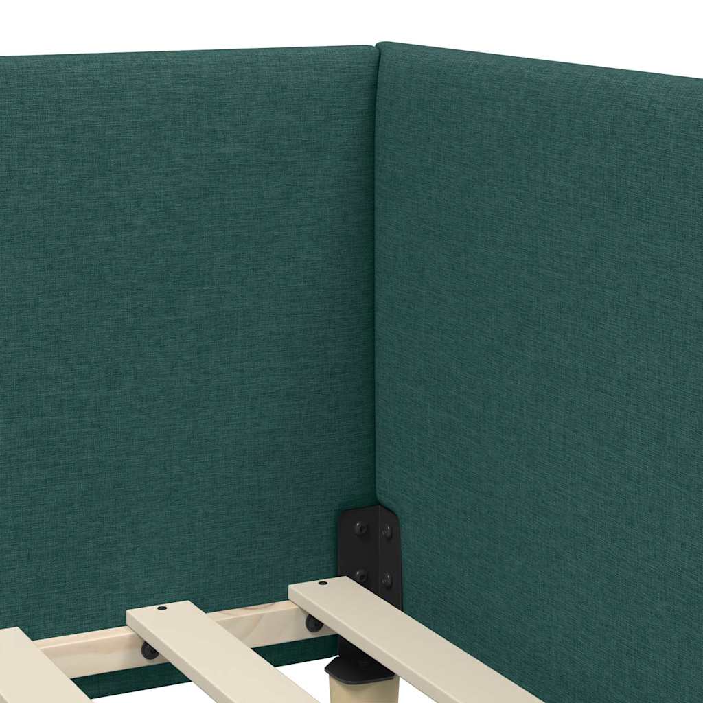 vidaXL Rama Łóżka Narożnego z Materacem Inny 2 pcs Zielony tkanina