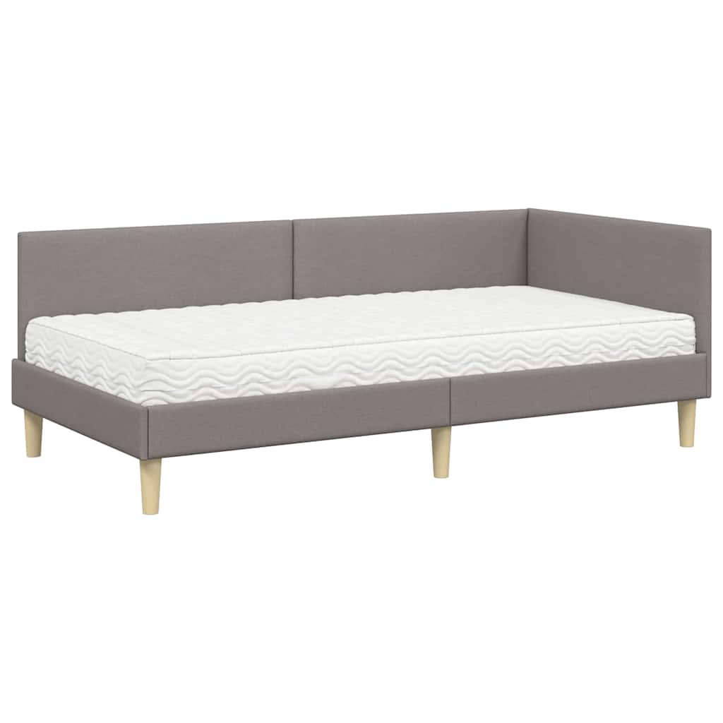 vidaXL Rama Łóżka Narożnego z Materacem Inny 2 pcs Ciemnoszary tkanina