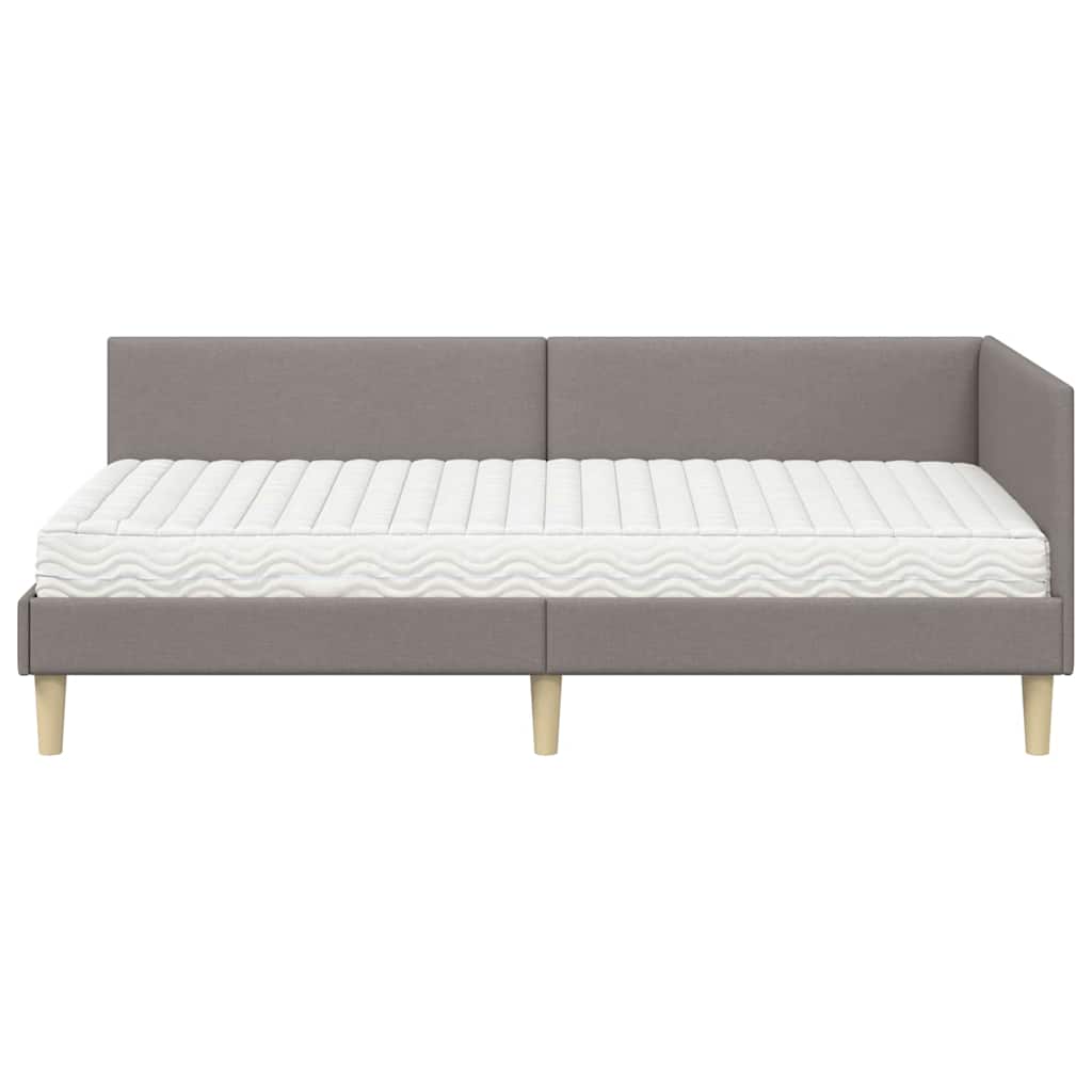 vidaXL Rama Łóżka Narożnego z Materacem Inny 2 pcs Ciemnoszary tkanina
