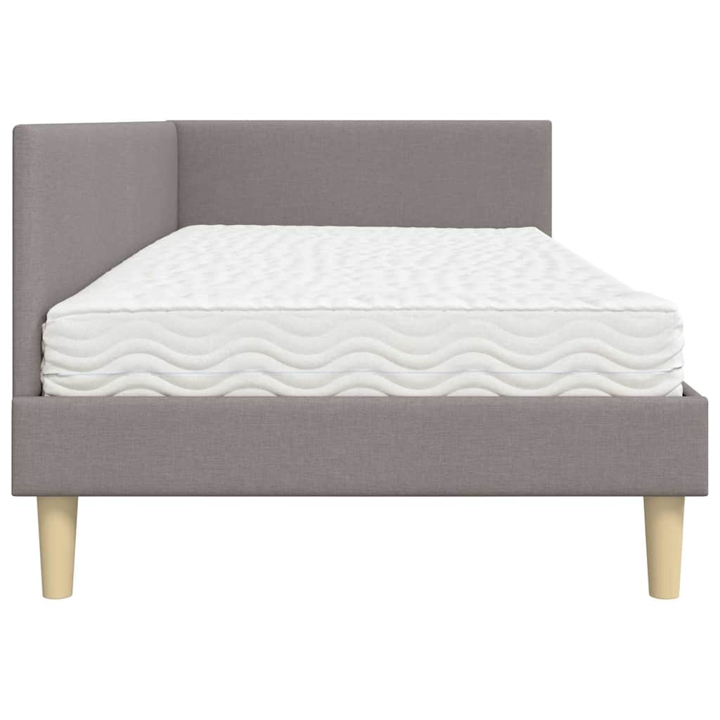 vidaXL Rama Łóżka Narożnego z Materacem Inny 2 pcs Ciemnoszary tkanina