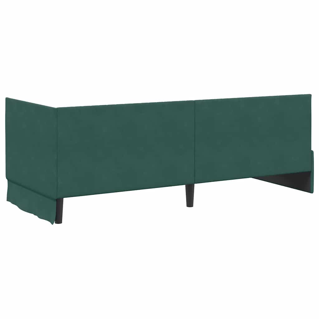 vidaXL Rama Łóżka Narożnego z Materacem 2 pcs Zielony Aksamit