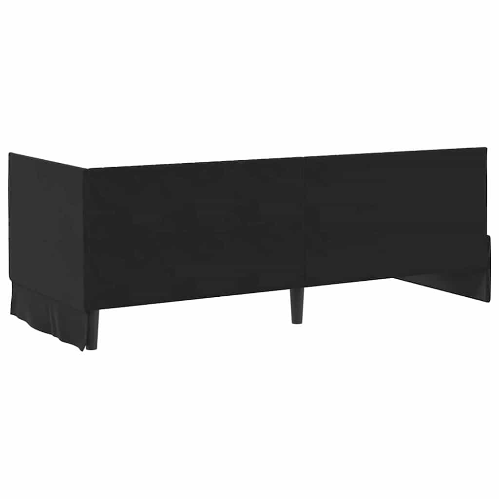 vidaXL Rama Łóżka Narożnego z Materacem 2 pcs Czarny Aksamit