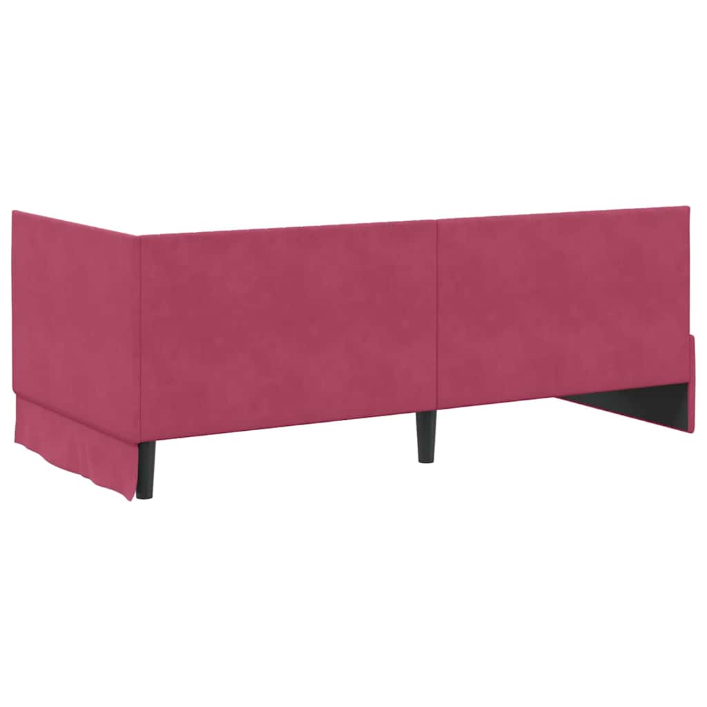 vidaXL Rama Łóżka Narożnego z Materacem 2 pcs Zielony Aksamit