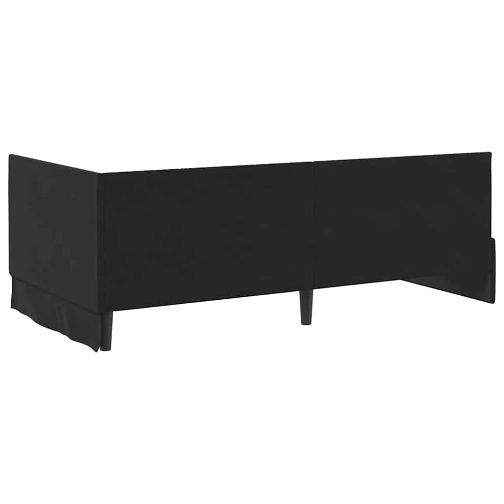 vidaXL Rama Łóżka Narożnego z Materacem 2 pcs Czarny Aksamit