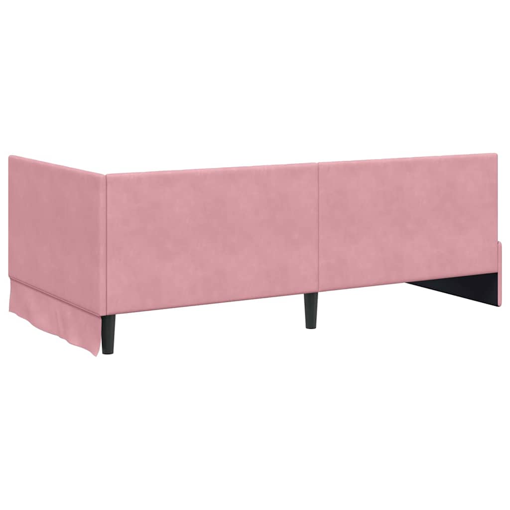 vidaXL Rama Łóżka Narożnego z Materacem 2 szt. różowy 90 x 190 cm