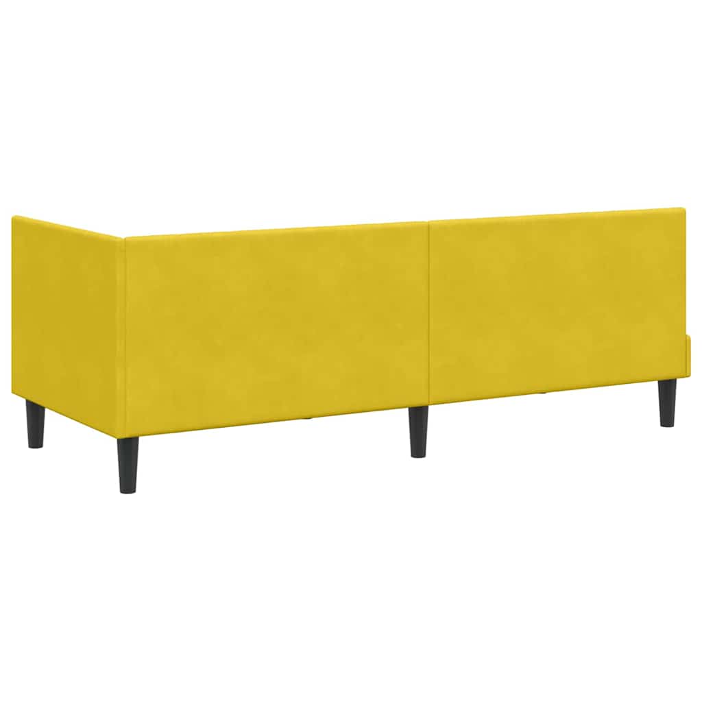 vidaXL Rama Łóżka Narożnego z Materacem 2 pcs Żółty Aksamit