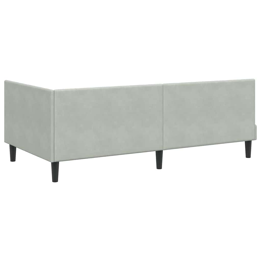 vidaXL Rama Łóżka Narożnego z Materacem 2 pcs Jasnoszary Aksamit