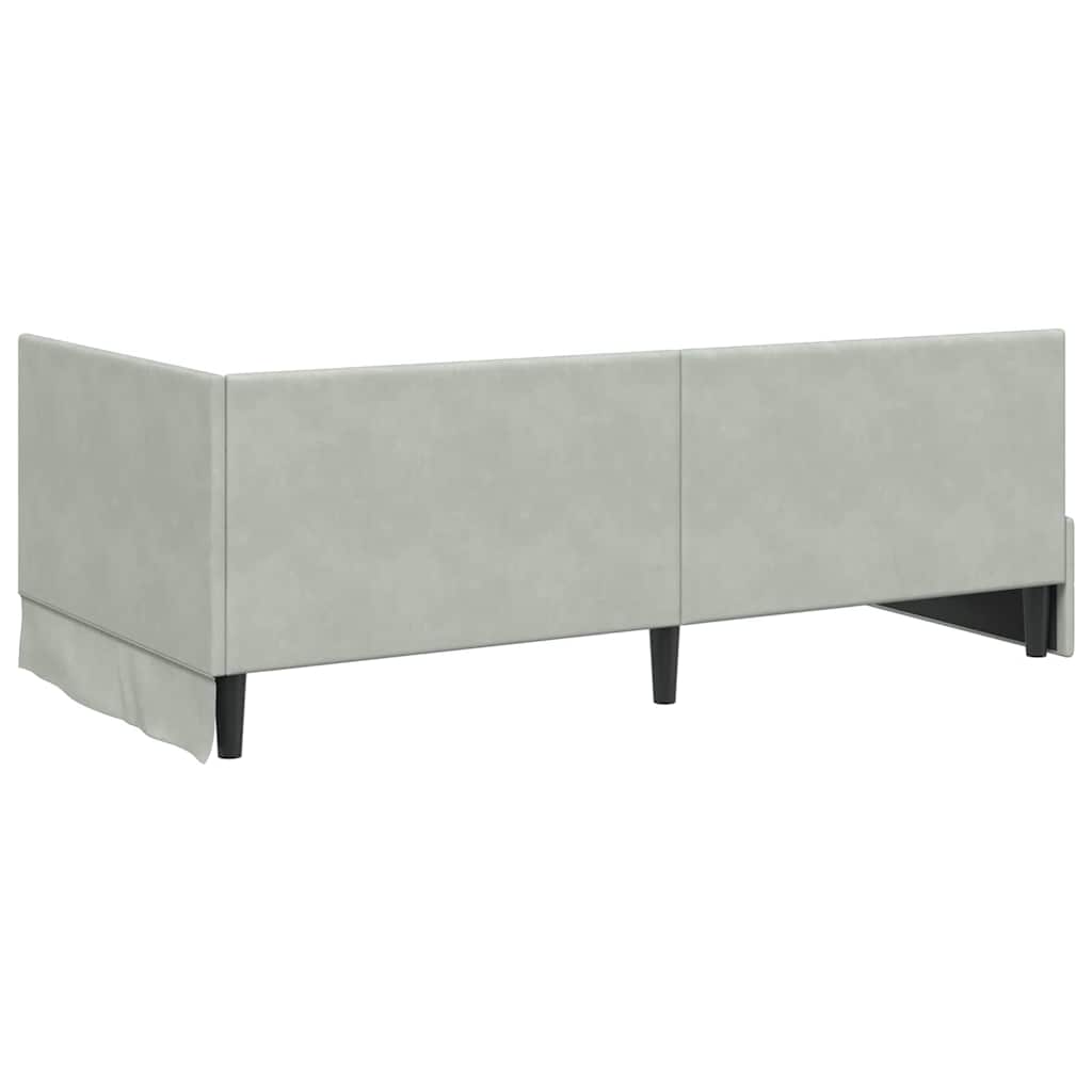 vidaXL Rama Łóżka Narożnego z Materacem 2 szt. Jasnoszary 90 x 190 cm
