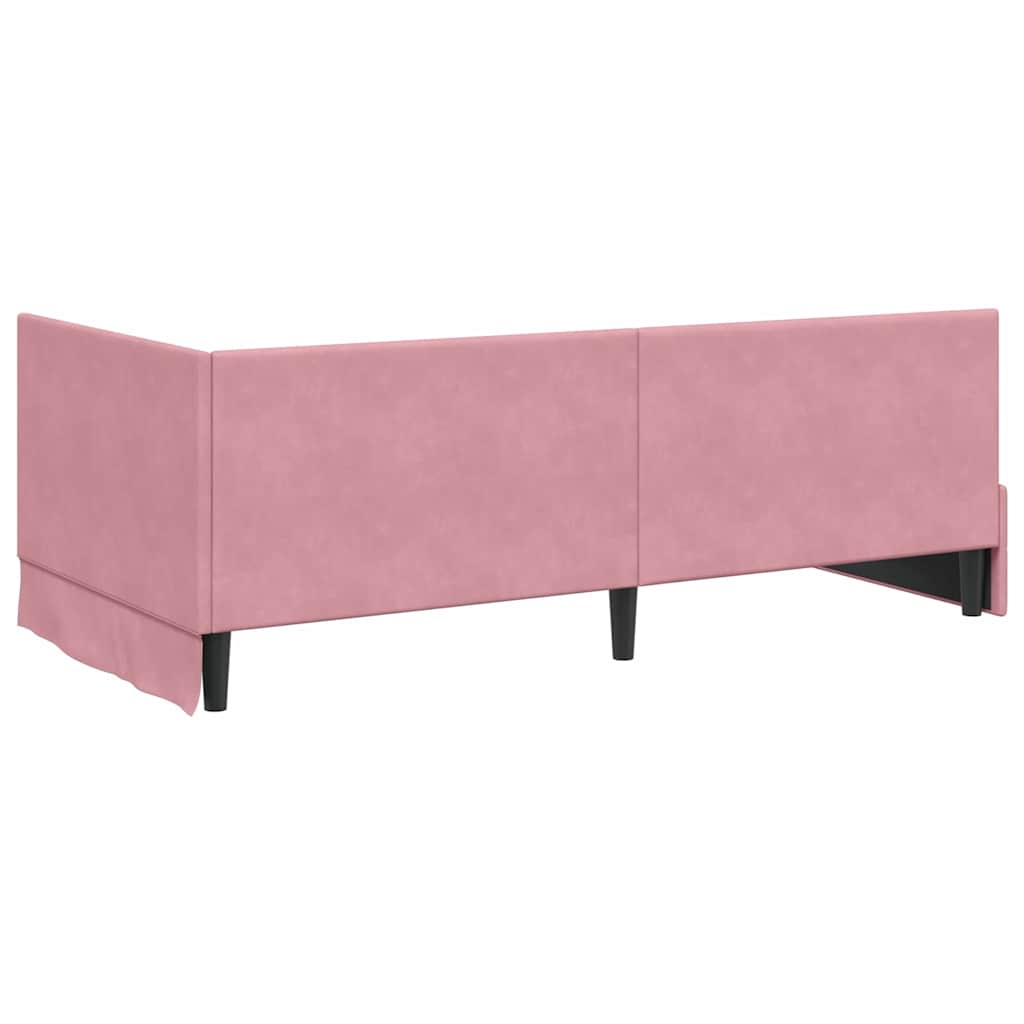 vidaXL Rama Łóżka Narożnego z Materacem 2 szt. różowy 100 x 200 cm