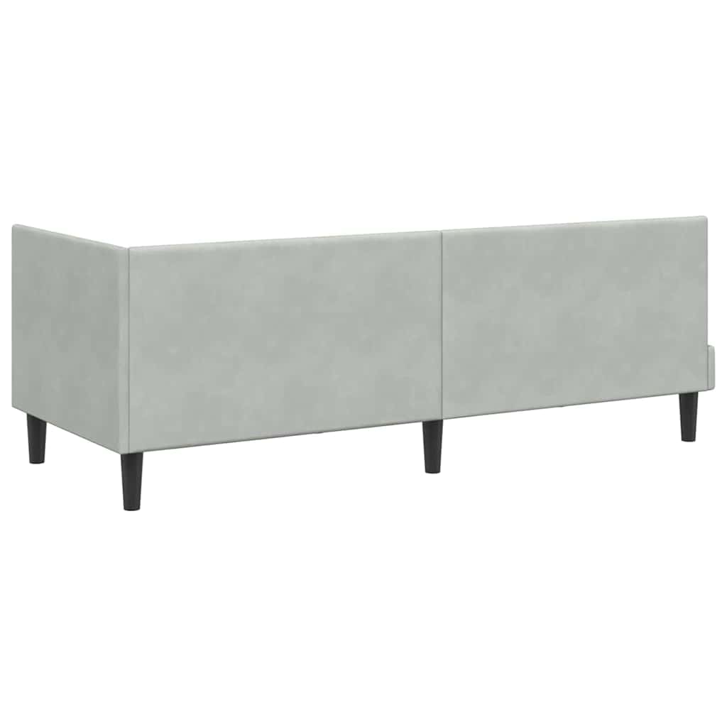 vidaXL Rama Łóżka Narożnego z Materacem 2 pcs Jasnoszary Aksamit