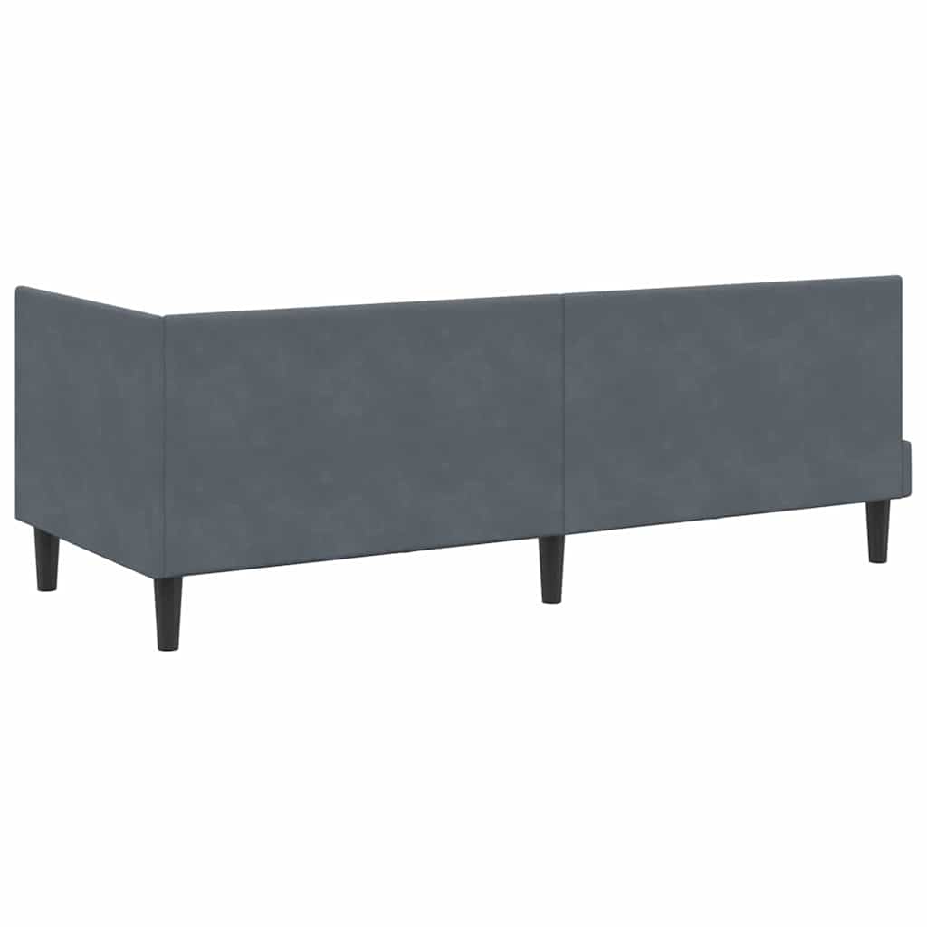 vidaXL Rama Łóżka Narożnego z Materacem 2 pcs Szary Aksamit