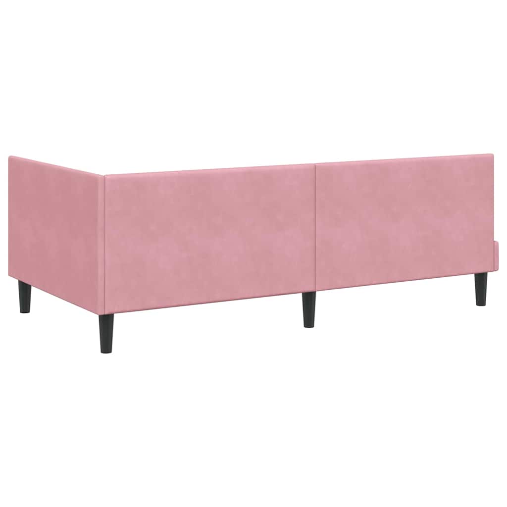 vidaXL Rama Łóżka Narożnego z Materacem 2 szt. różowy 90 x 200 cm