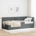 vidaXL Rama Łóżka Narożnego z Materacem 2 szt. ciemnoszary 90 x 190 cm