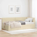vidaXL Rama Łóżka Narożnego z Materacem 2 szt. Kremowy 90 x 190 cm
