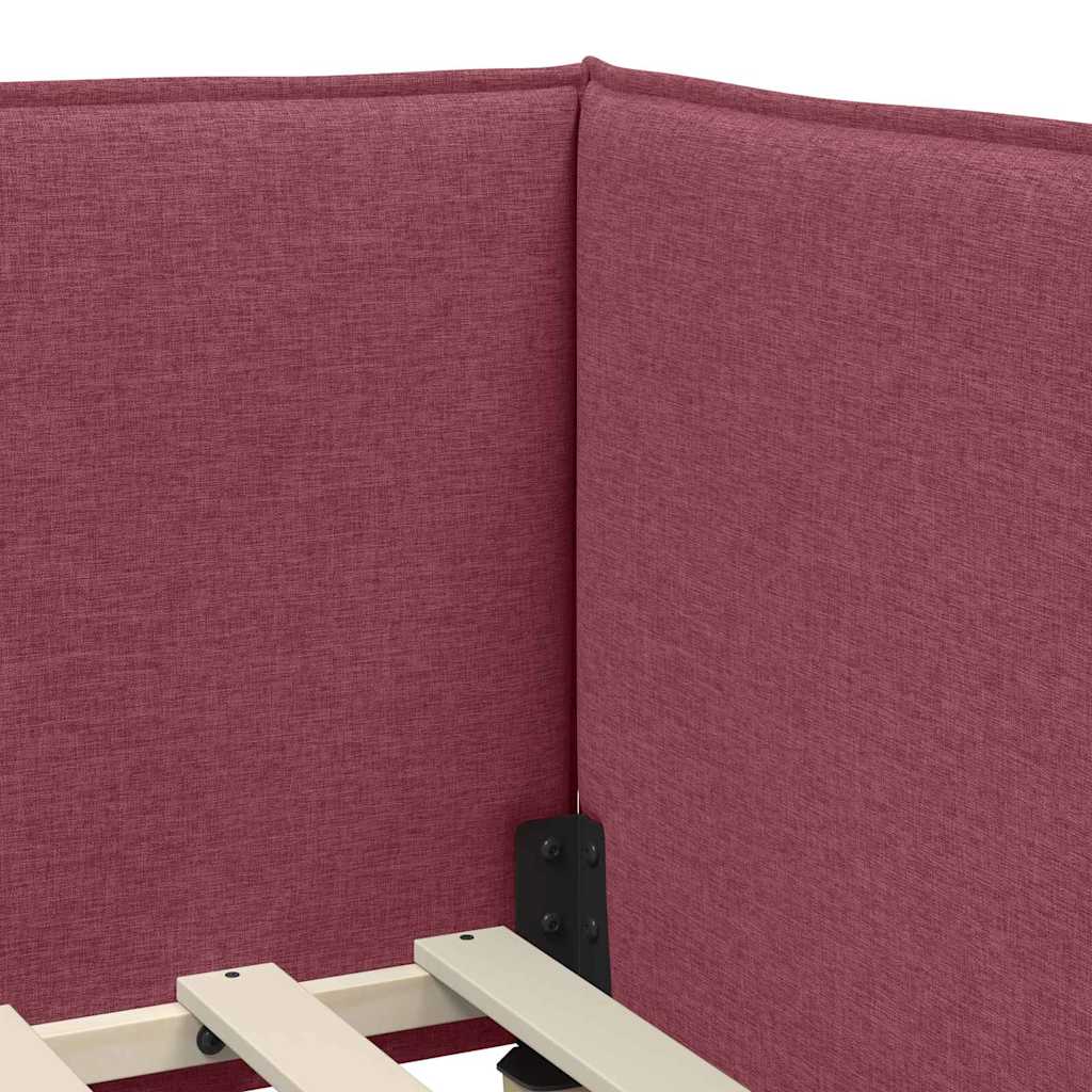 vidaXL Rama Łóżka Narożnego z Materacem 2 pcs Szary Aksamit