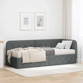 vidaXL Rama łóżka narożnego Ciemnoszary 80 x 200 cm tkanina