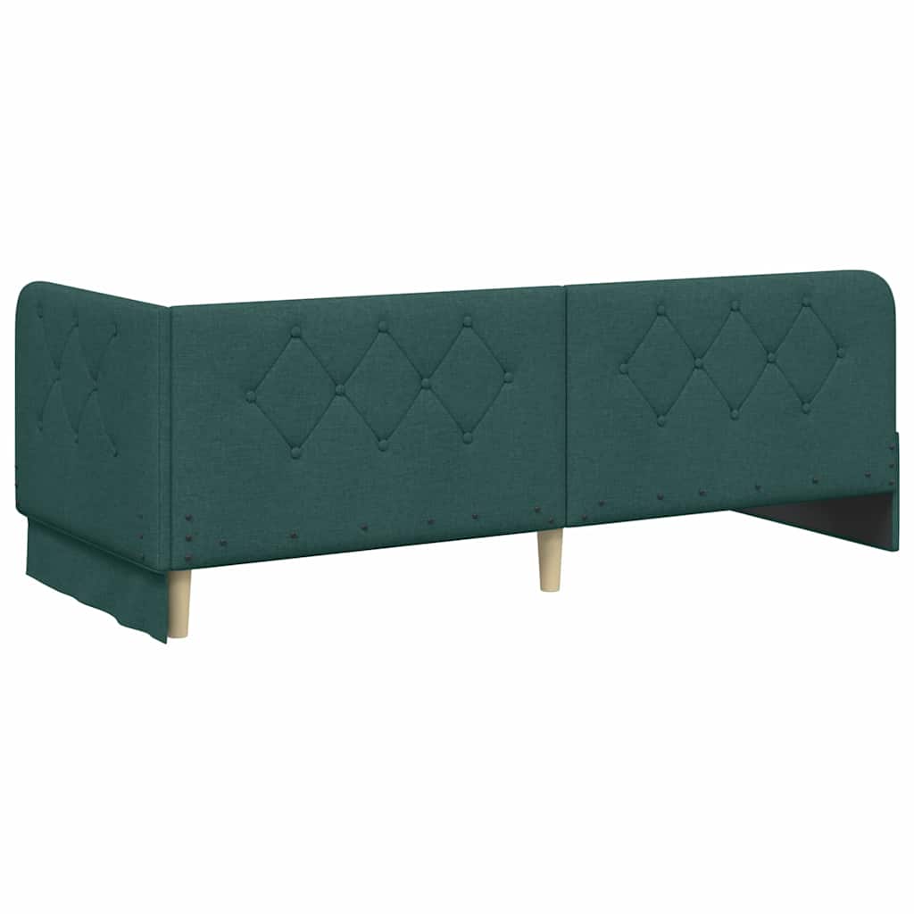 vidaXL Rama łóżka narożnego Ciemna zieleń 80 x 200 cm tkanina