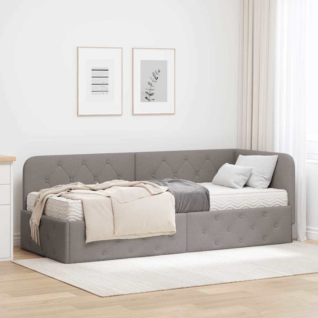 vidaXL Rama łóżka narożnego Ciemnoszary 80 x 200 cm tkanina