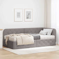 vidaXL Rama łóżka narożnego Ciemnoszary 90 x 200 cm tkanina