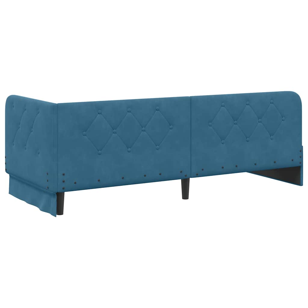 vidaXL Rama łóżka narożnego Niebieski 80 x 200 cm Aksamit