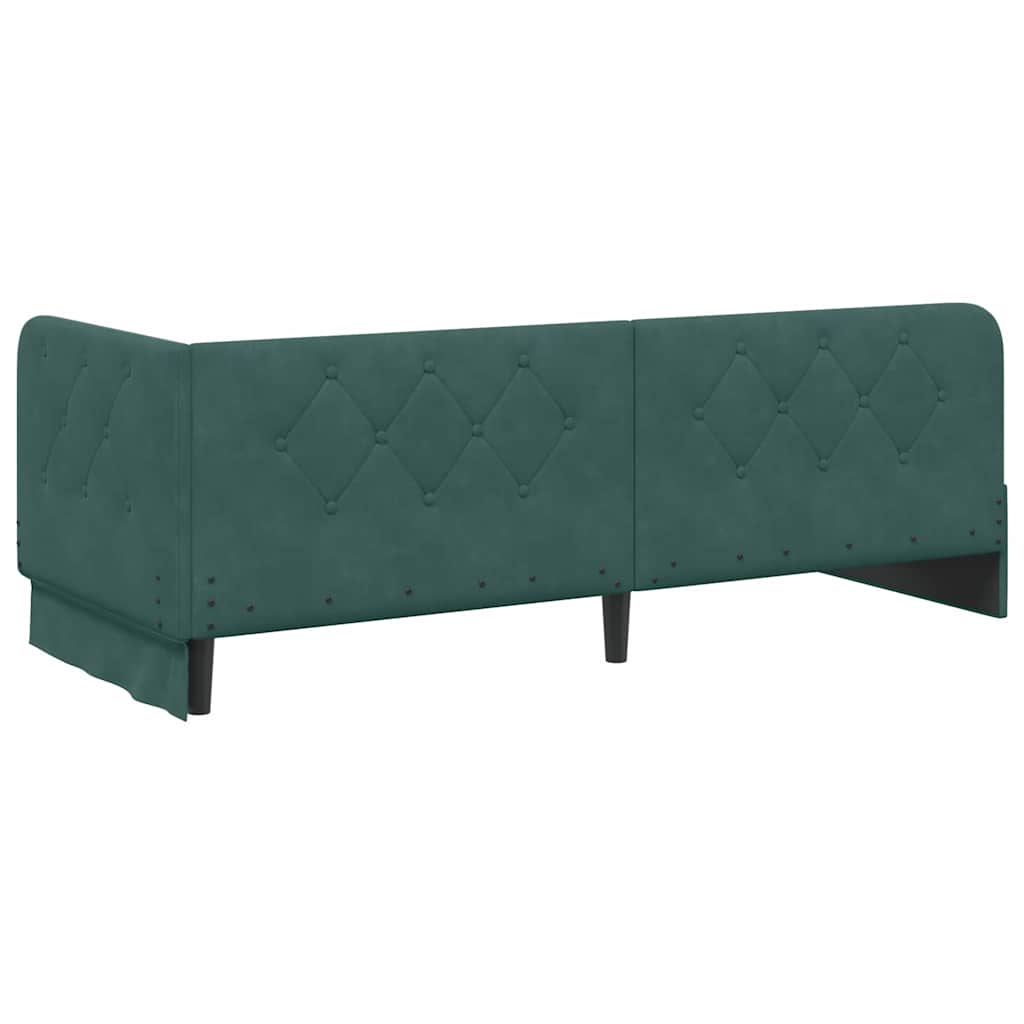 vidaXL Rama łóżka narożnego Ciemna zieleń 80 x 200 cm Aksamit