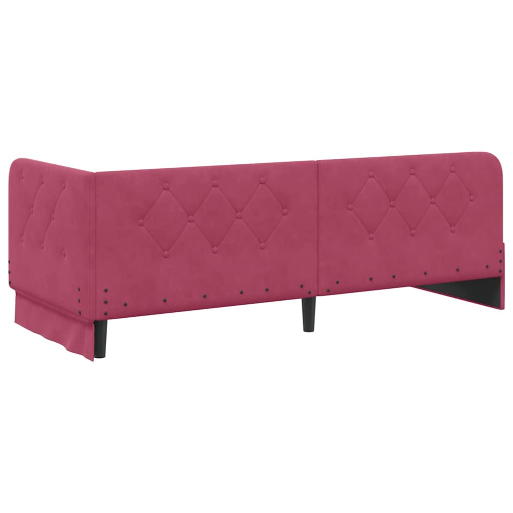 vidaXL Rama łóżka narożnego Czerwone wino 80 x 200 cm Aksamit