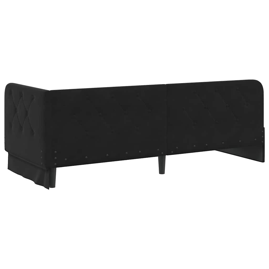 vidaXL Rama łóżka narożnego Czarny 80 x 200 cm Aksamit