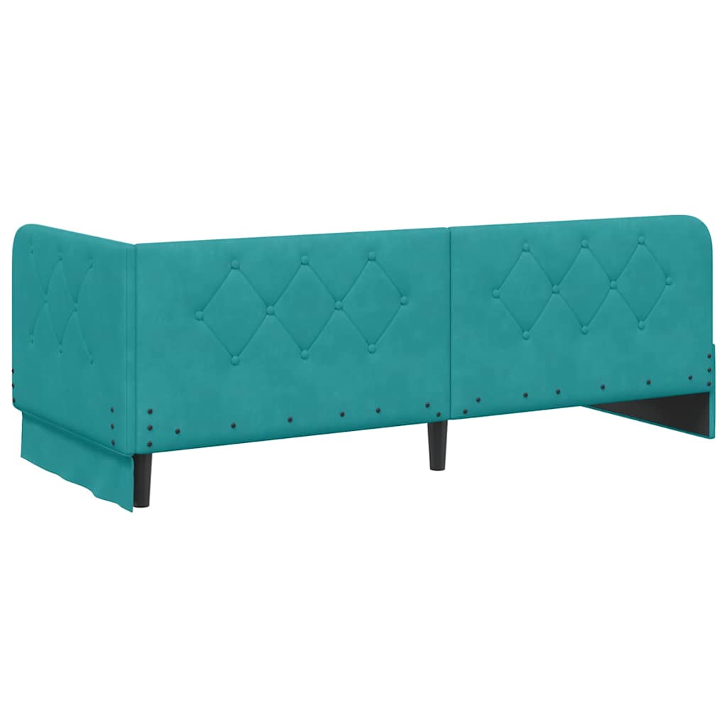 vidaXL Rama łóżka narożnego Turkusowy 80 x 200 cm Aksamit