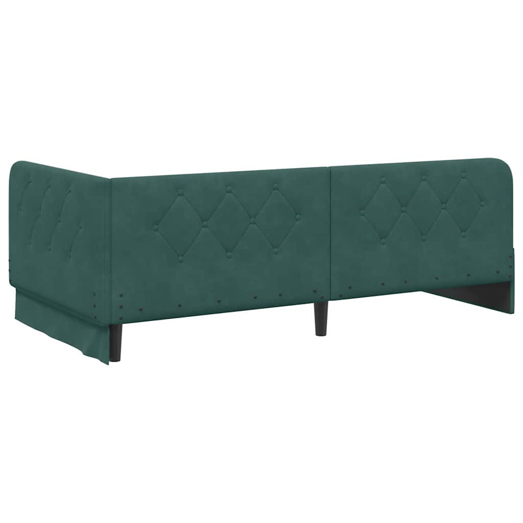 vidaXL Rama łóżka narożnego Ciemna zieleń 90 x 200 cm Aksamit