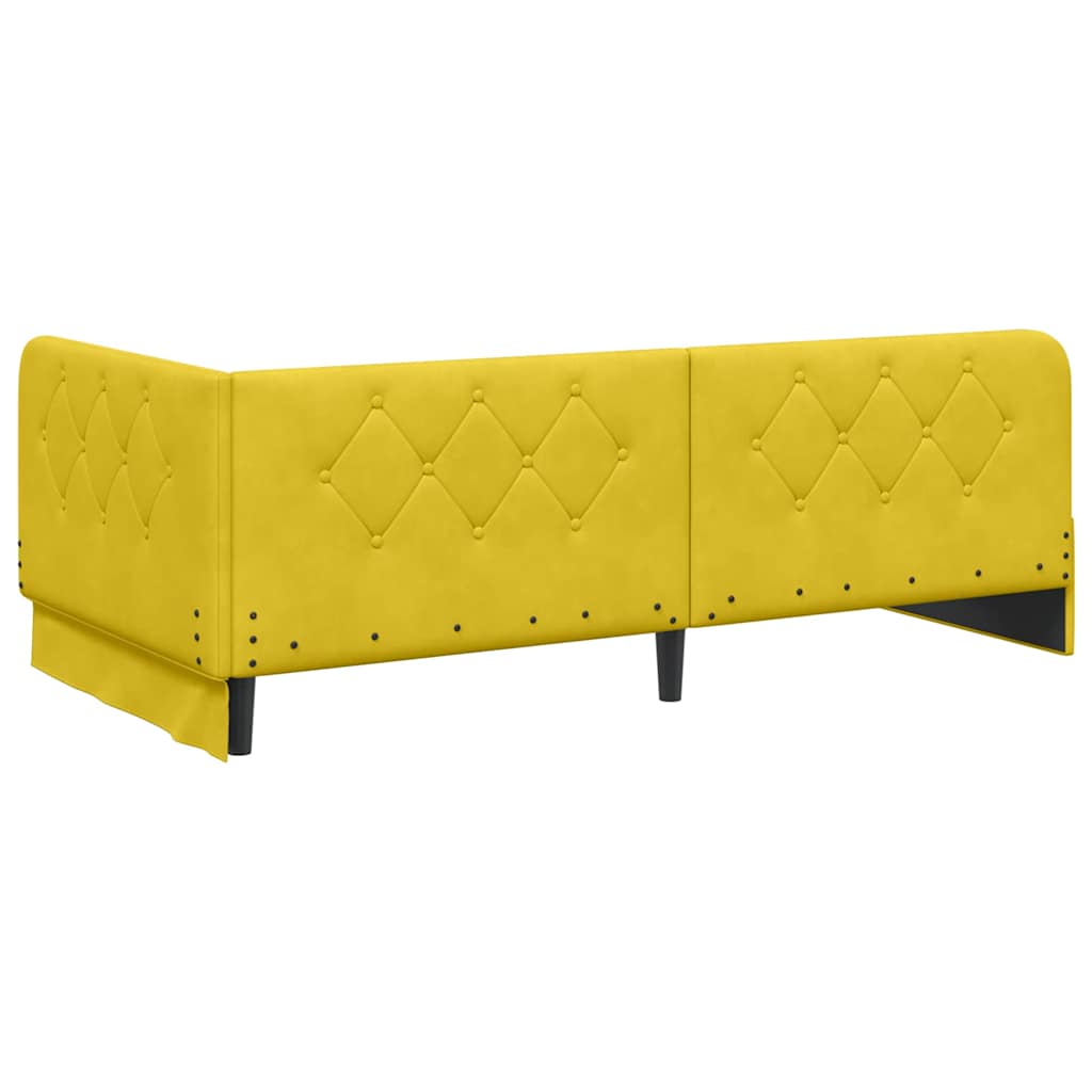 vidaXL Rama łóżka narożnego Żółty 100 x 200 cm Aksamit