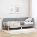 vidaXL Rama łóżka narożnego Jasnoszary 80 x 200 cm tkanina