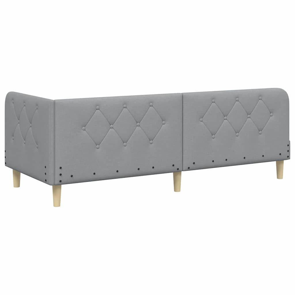 vidaXL Rama łóżka narożnego Jasnoszary 80 x 200 cm tkanina
