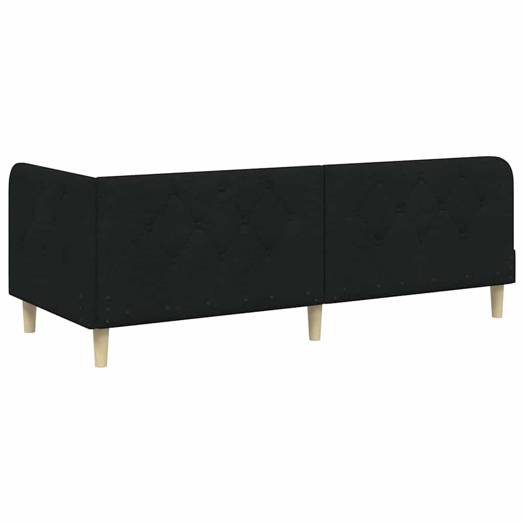 vidaXL Rama łóżka narożnego Czarny 80 x 200 cm tkanina