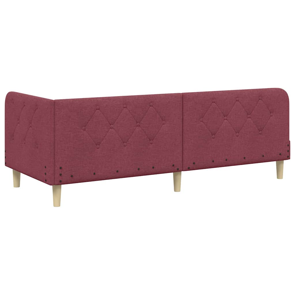 vidaXL Rama łóżka narożnego Czerwone wino 80 x 200 cm tkanina