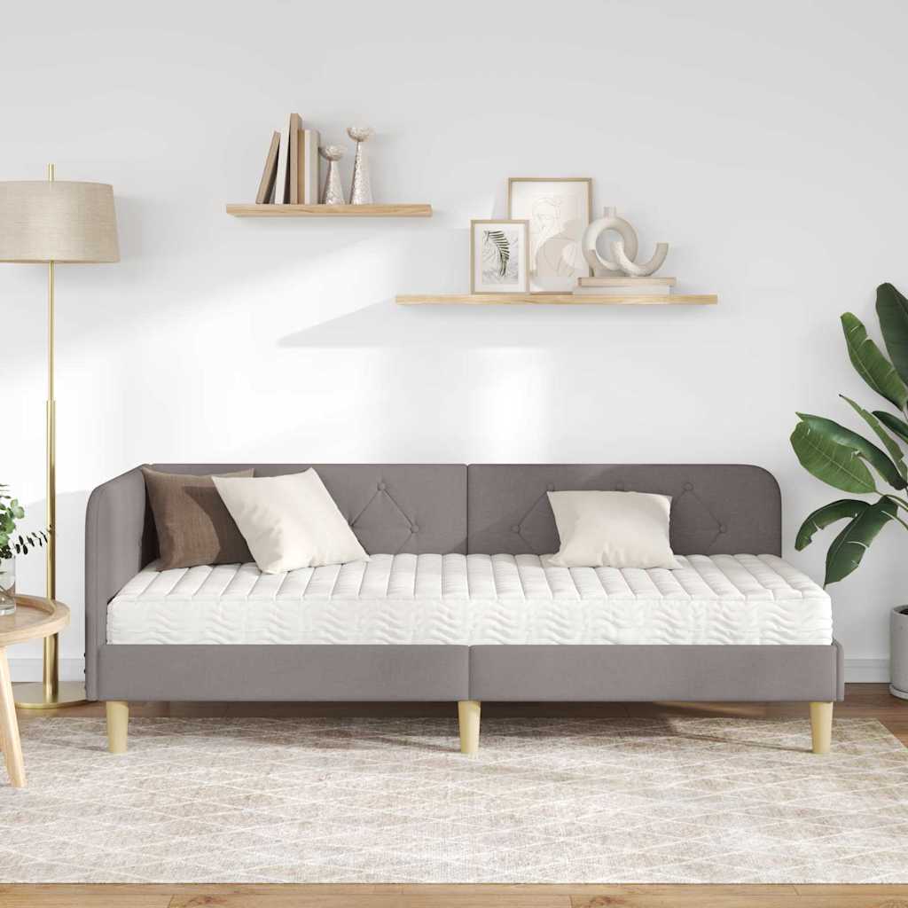 vidaXL Rama łóżka narożnego Ciemnoszary 80 x 200 cm tkanina