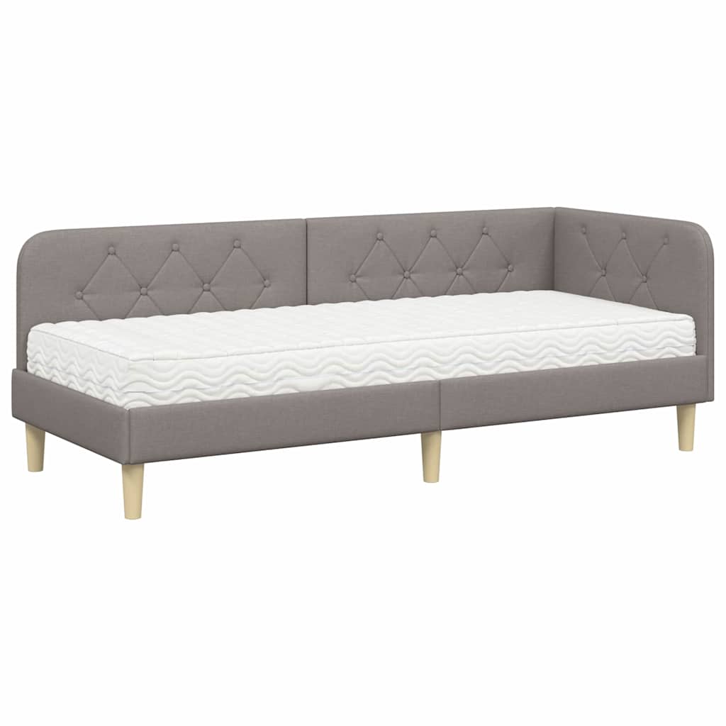 vidaXL Rama łóżka narożnego Ciemnoszary 80 x 200 cm tkanina
