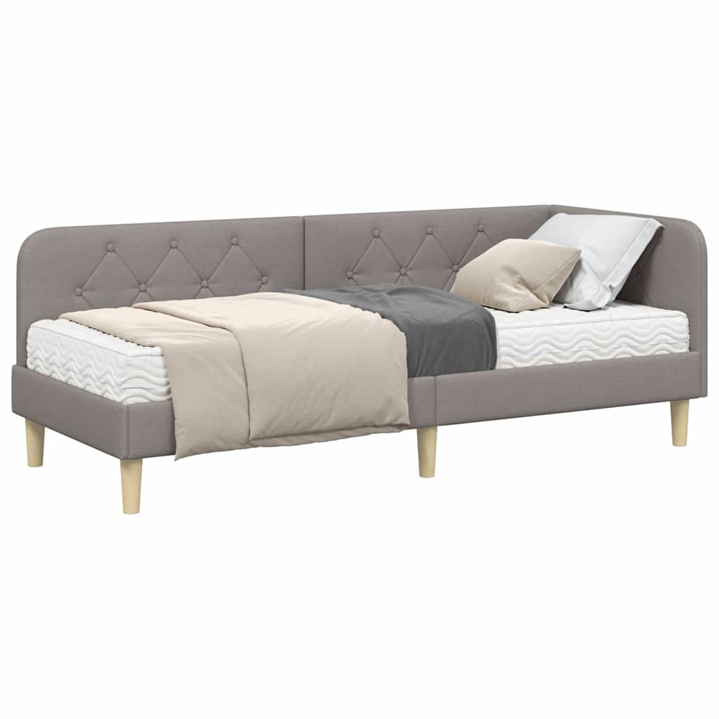 vidaXL Rama łóżka narożnego Ciemnoszary 80 x 200 cm tkanina