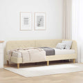 vidaXL Rama łóżka narożnego Kremowy 80 x 200 cm tkanina
