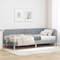 vidaXL Rama łóżka narożnego Jasnoszary 90 x 200 cm tkanina